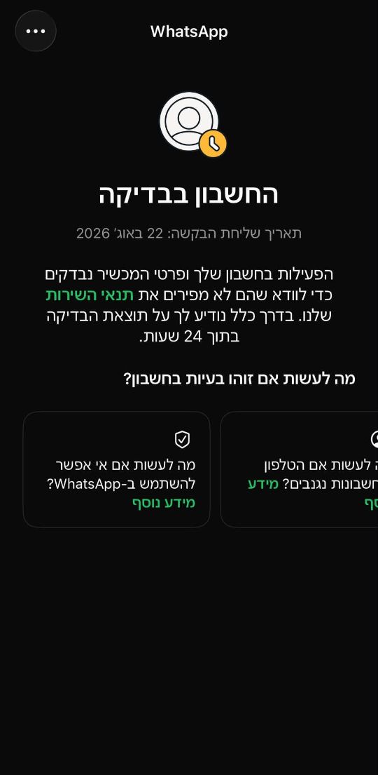 צילום מסך: החשבון בבדיקה